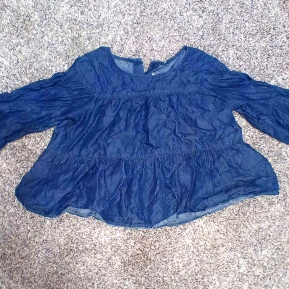 Girls cute denim tunic style shirt